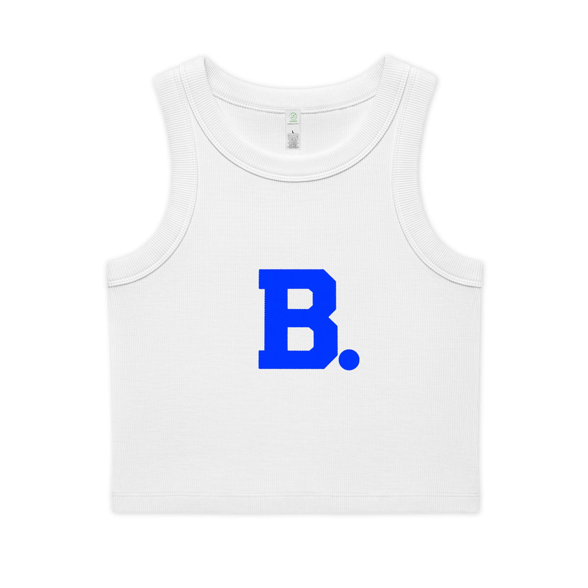 Retro B Blue Rib Crop Tank