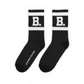 Retro 'B.' Black/ White Athletic Crew Socks