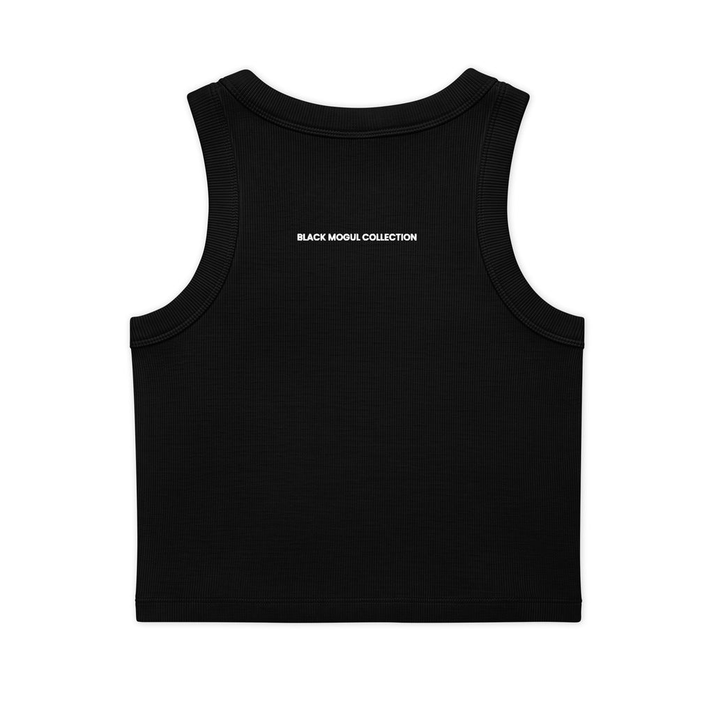 Retro B White/Blk Rib Crop Tank