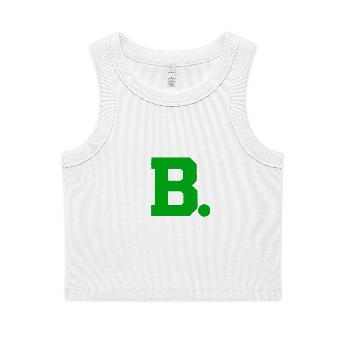 Retro B Kelly Green Rib Crop Tank