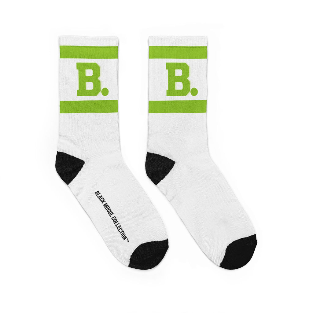 Retro 'B.' Tennis Green Athletic Crew Socks