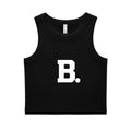 Retro B White/Blk Rib Crop Tank