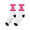 Retro 'B.' Hot Pink Athletic Crew Socks