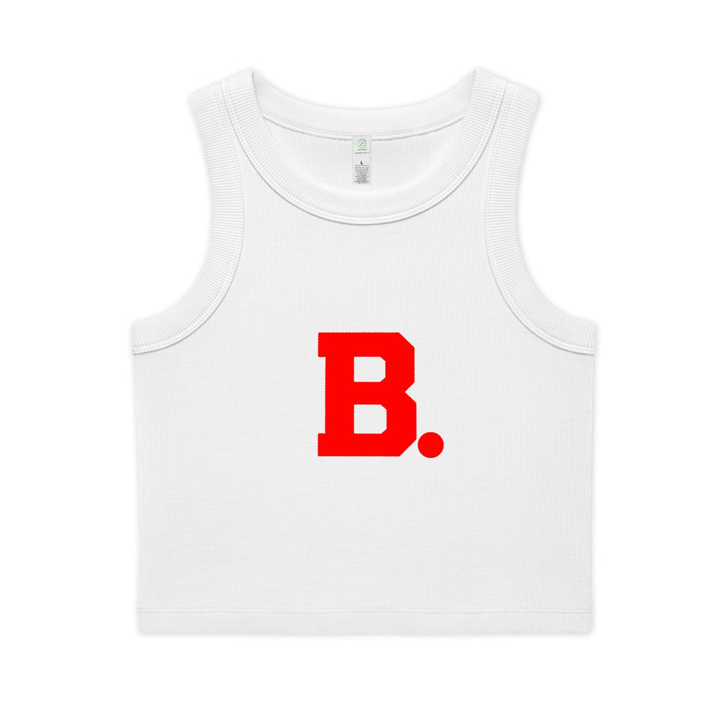 Retro B Red Rib Crop Tank