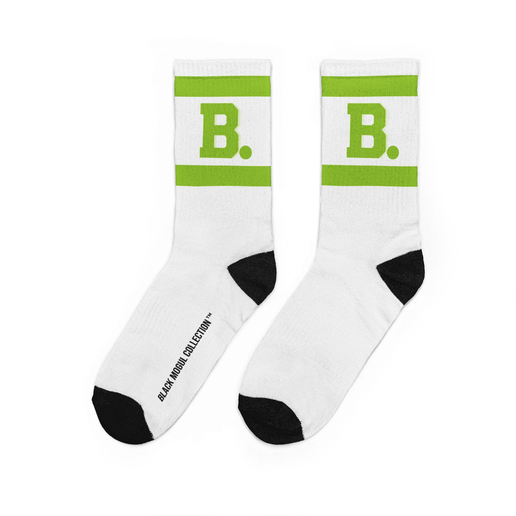 Retro 'B.' Tennis Green Athletic Crew Socks