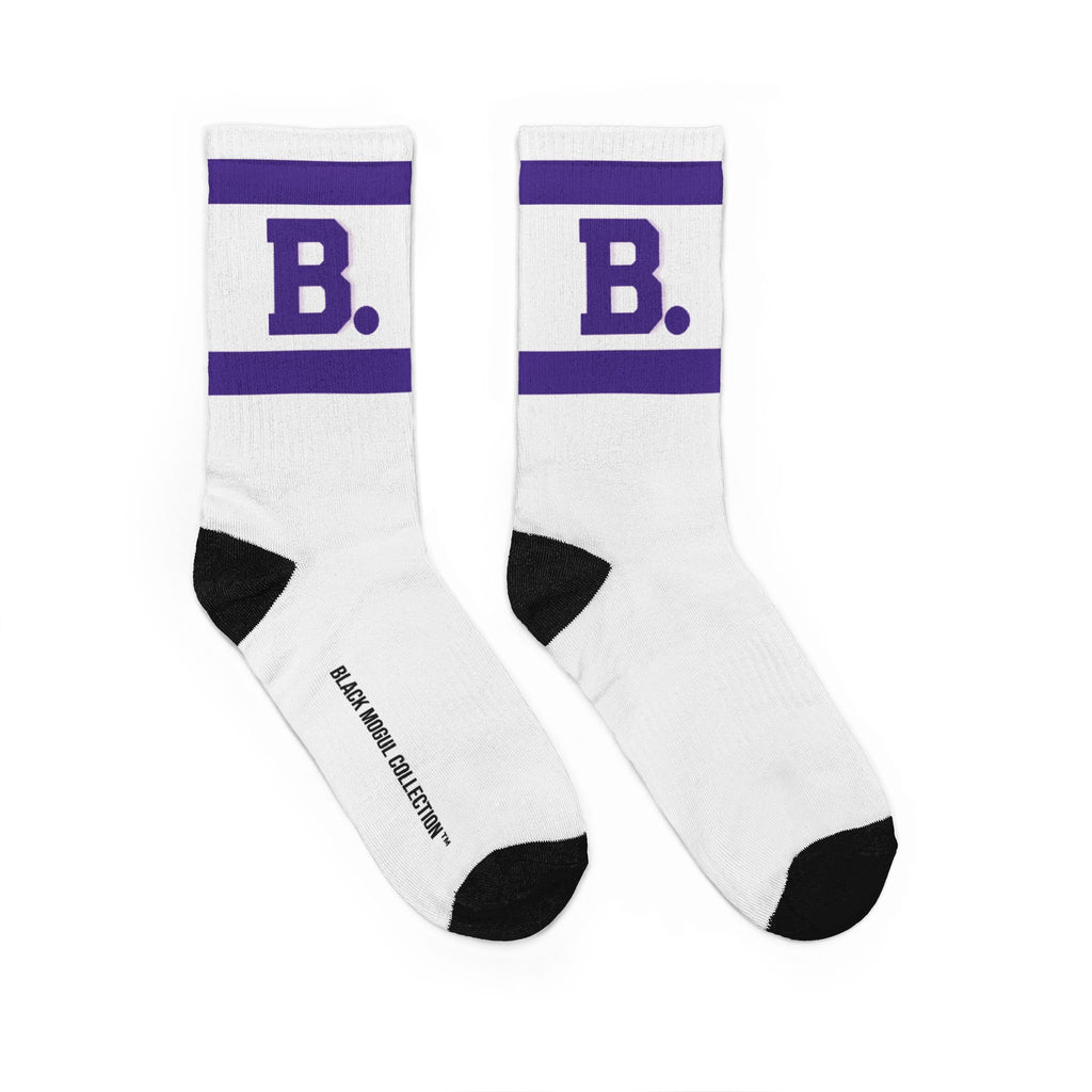 'B.' Purple Athletic Crew Socks