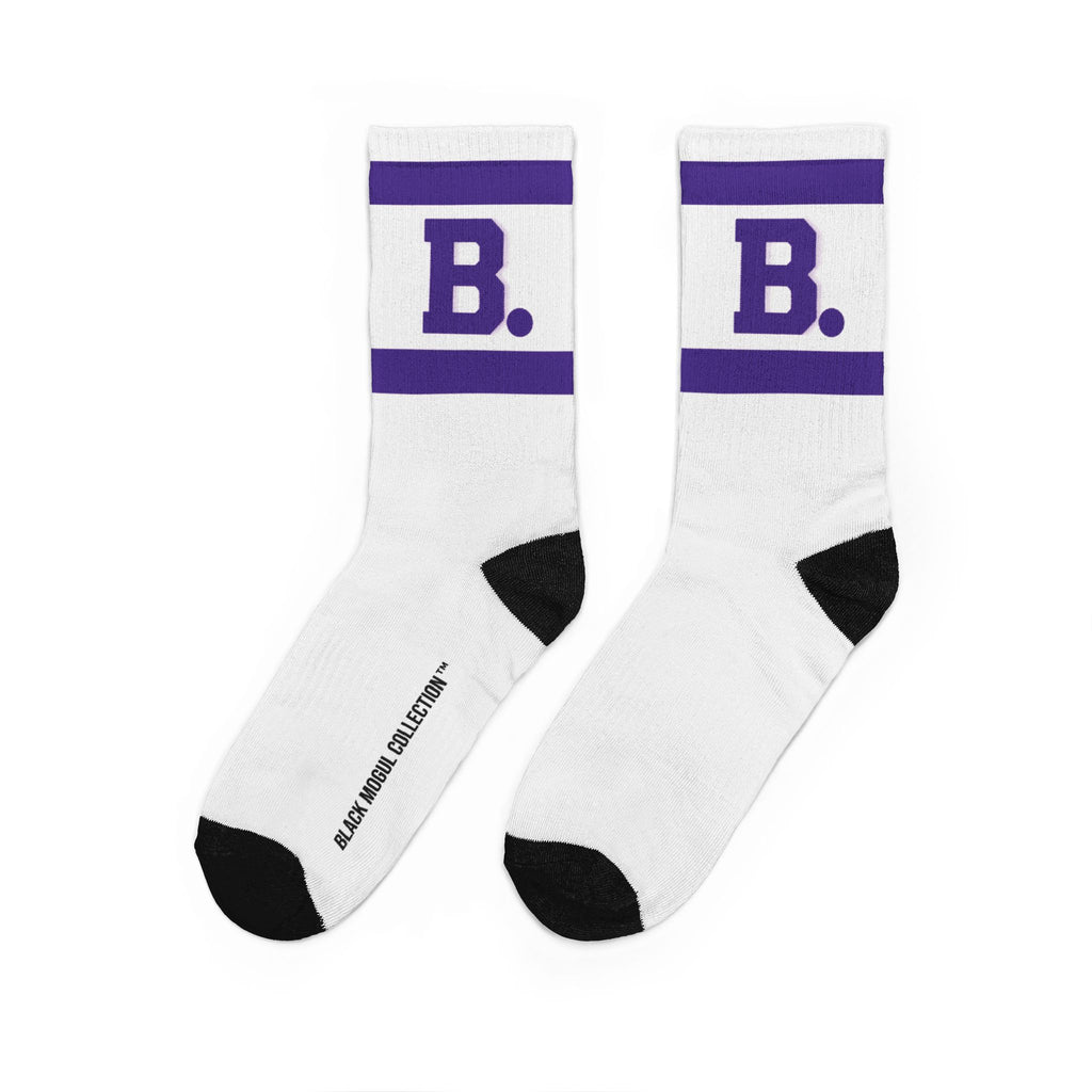 'B.' Purple Athletic Crew Socks