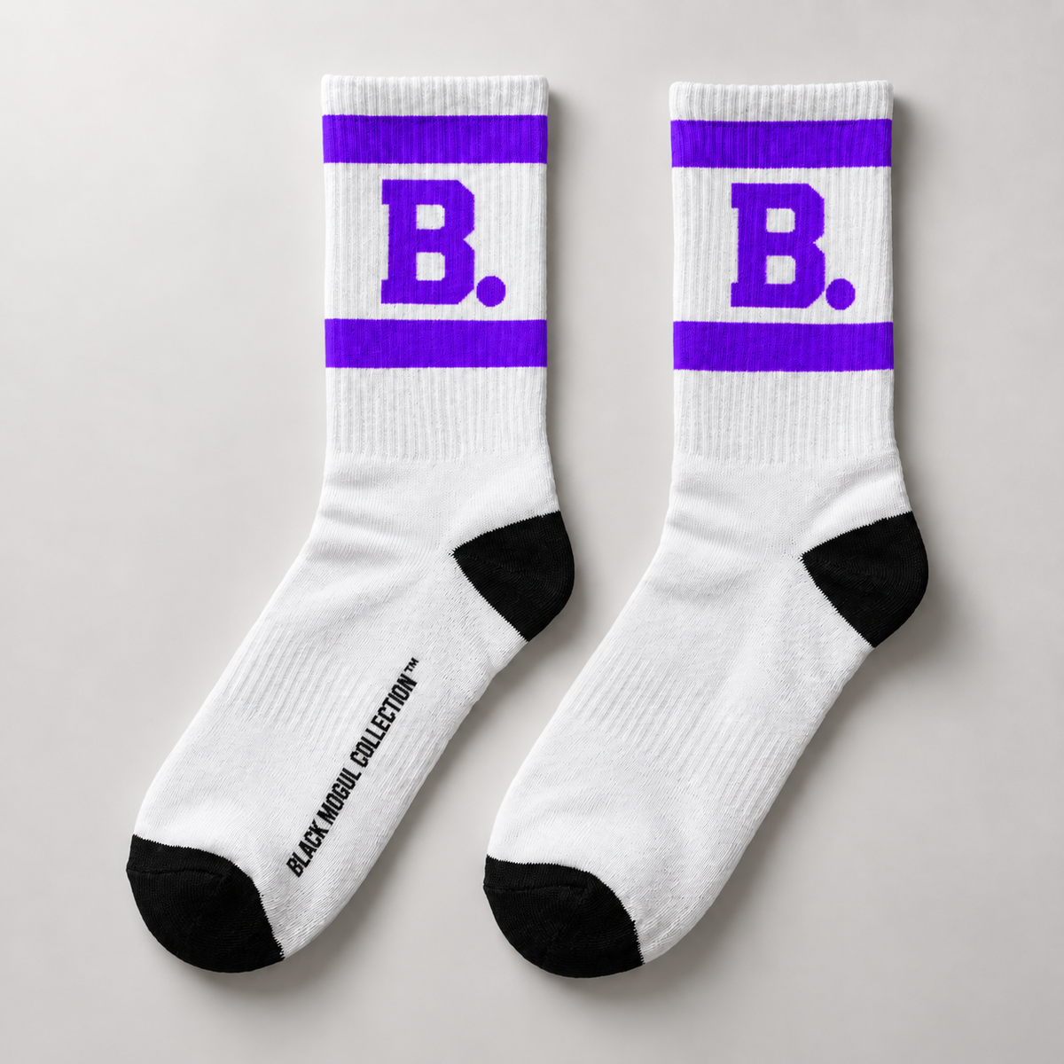 'B.' Purple Athletic Crew Socks